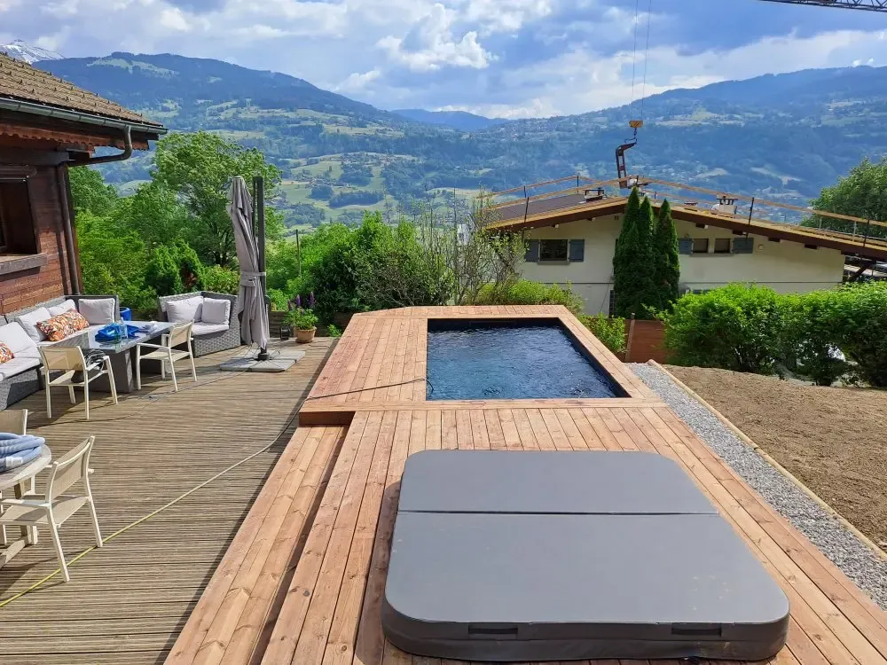Mini piscine béton monobloc Marinal System, PVC armé ou liner armé dans le Pays du Mont-Blanc